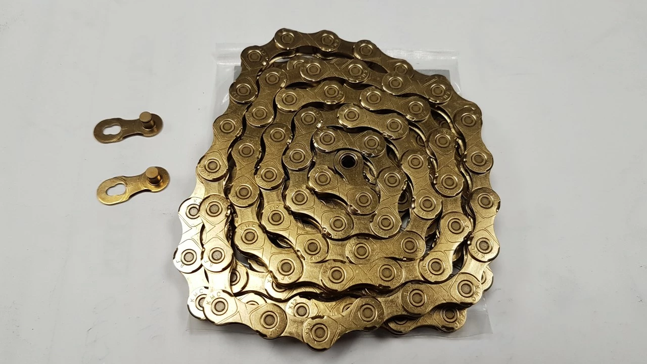 KMC Fahrrad Kette X-12 12-fach TI-N Gold 126 Glieder 2 KMC Fahrrad Kette X-12 12-fach TI-N Gold 126 Glieder – Bild 2