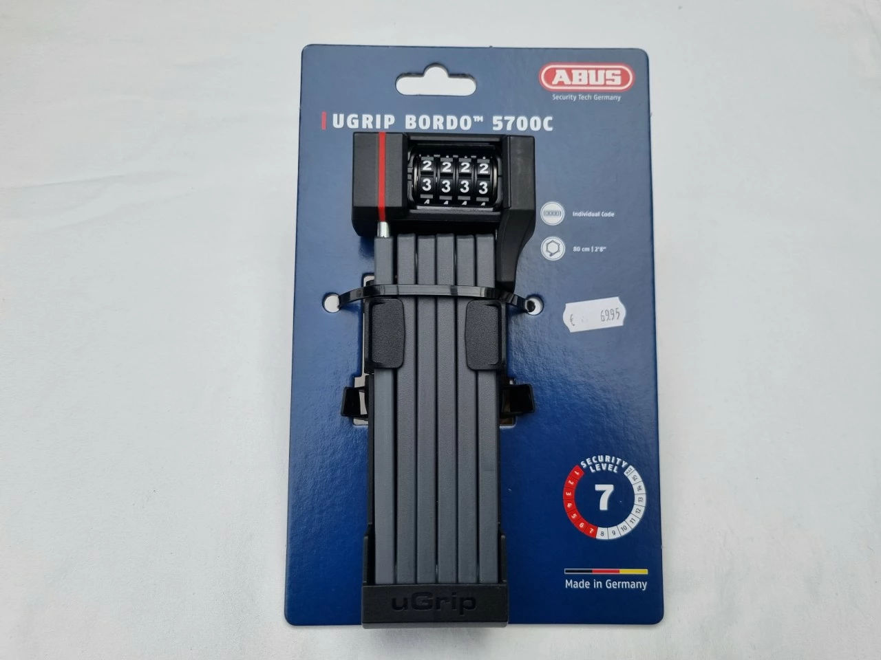 Abus Zahlen-Faltschloss UGrip Bordo 5700 Combo 80 Cm 1 Abus Zahlen-Faltschloss UGrip Bordo 5700 Combo 80 Cm