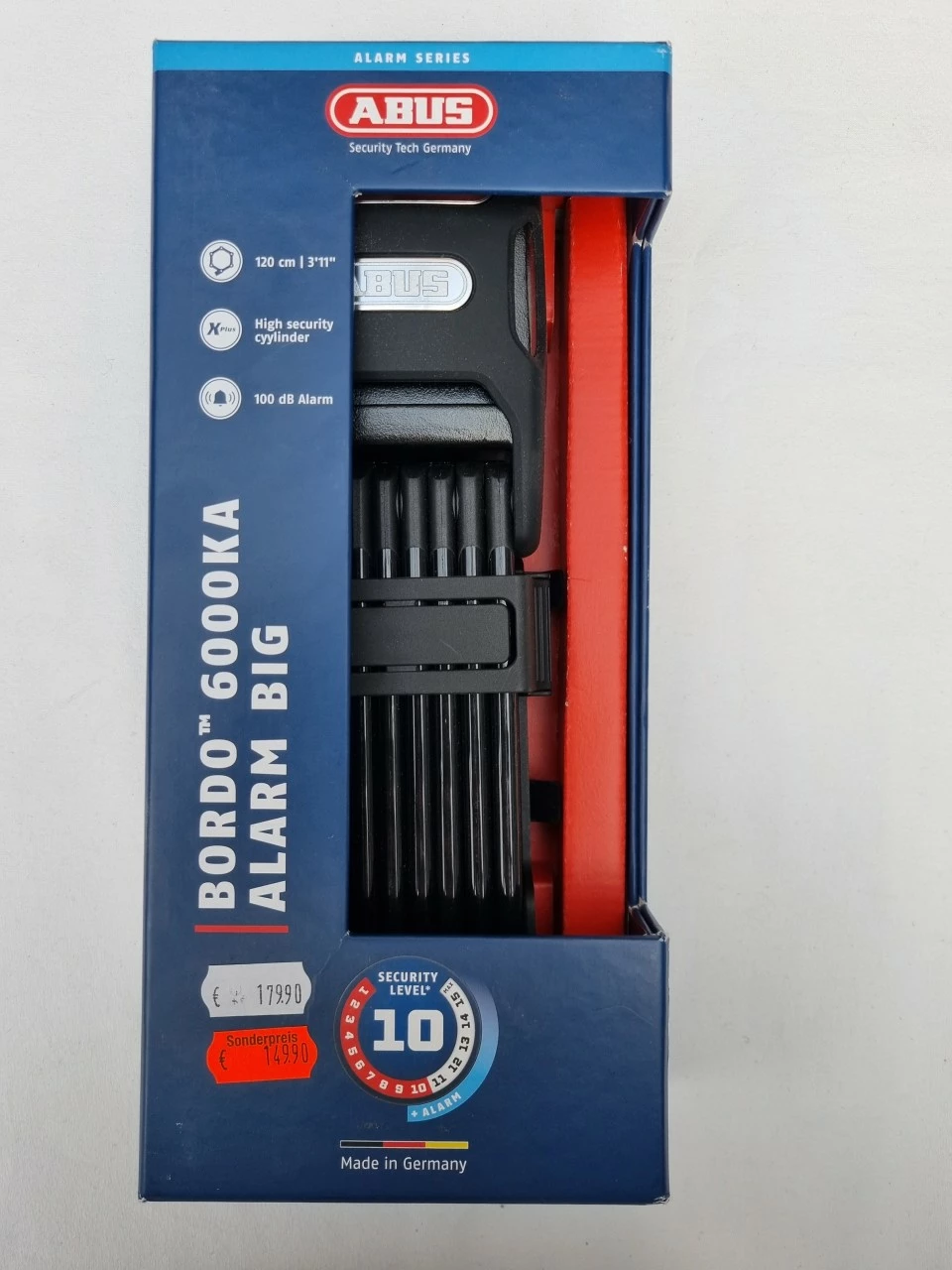 Abus Faltschloss Bordo Big Alarm 6000KA/120 SH 1 Abus Faltschloss Bordo Big Alarm 6000KA/120 SH