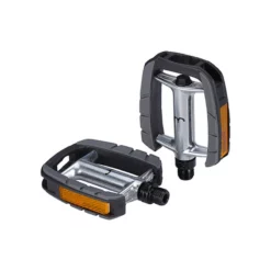 BBB Trekking Pedal Alu-Kunststoff CrMo Achse Silber-grau, Mit Reflektoren