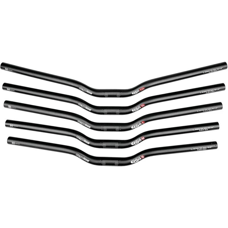 Ergotec Lenker, ERGO Plus XL, 31.8 Width:680 Rise:30 Grip-L:200 Back/Up-Sweep:14/+5° AL7050 Black-sand L6 1 Ergotec Lenker, ERGO Plus XL, 31.8 Width:680 Rise:30 Grip-L:200 Back/Up-Sweep:14/+5° AL7050 Black-sand L6