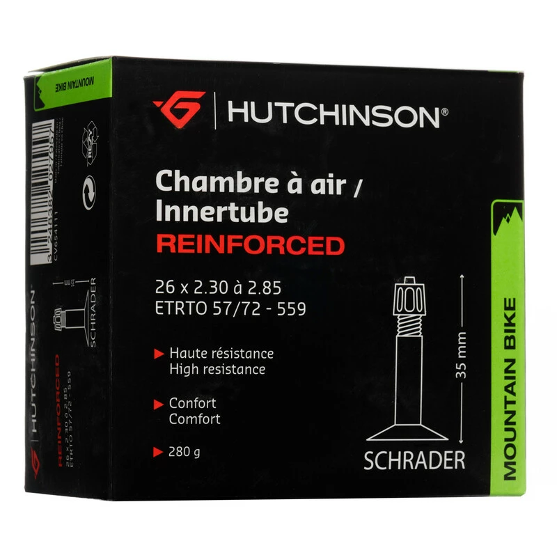 Hutchinson Schlauch, REINFORCED 1.2mm, 26x2.30-2.85 Schrader 35mm, CV654111 1 Hutchinson Schlauch, REINFORCED 1.2mm, 26x2.30-2.85 Schrader 35mm, CV654111