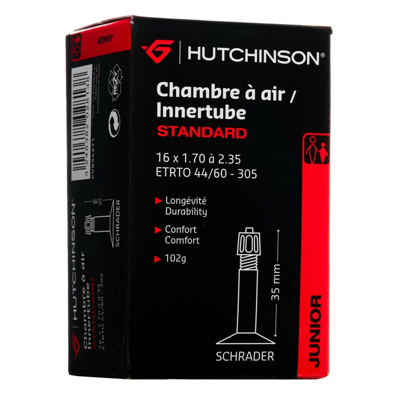 Hutchinson Schlauch, STANDARD, Junior 16x1.70-2.35 Schrader 35mm, CV654271 1 Hutchinson Schlauch, STANDARD, Junior 16x1.70-2.35 Schrader 35mm, CV654271