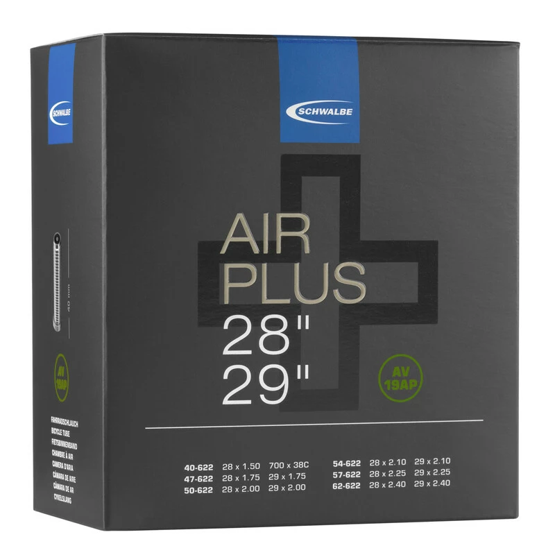 Schwalbe Schlauch Air Plus 28"/29" AV19AP, 40/62-622 28"/29"x 1.50"-2.40" 1 Schwalbe Schlauch Air Plus 28"/29" AV19AP, 40/62-622 28"/29"x 1.50"-2.40"
