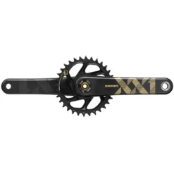 SRAM XX1 EAGLE 20 DUB 1x12 X-Sync Kurbelgarnitur Carbon 175mm, 34Z, DUB, Ohne Tretlager, Schwarz-gold